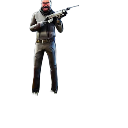 weapon, staff, jacket, mask, concept art, 3d render, pixel art, cartoon transparent PNG cut-out