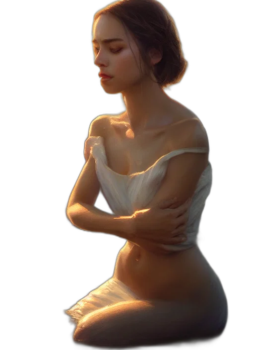 dress, crown, face, jewelry, concept art, photorealistic, oil painting, fantasy art transparent PNG cut-out