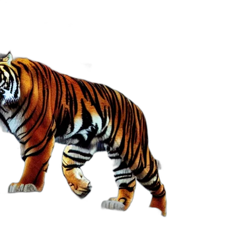 animal, creature, 3d render, concept art, photorealistic, watercolor, tiger, fire transparent PNG cut-out