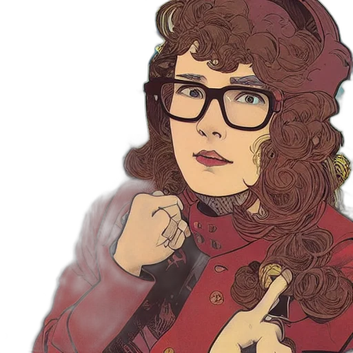 jacket, face, staff, cartoon transparent PNG cut-out