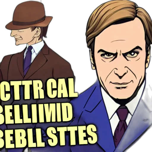 cartoon, comic book art, better, call, saul, scene, style, ace transparent PNG cut-out