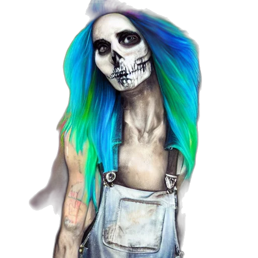 mask, photorealistic, watercolor, concept art, fantasy art, blue, neon, monochrome transparent PNG cut-out