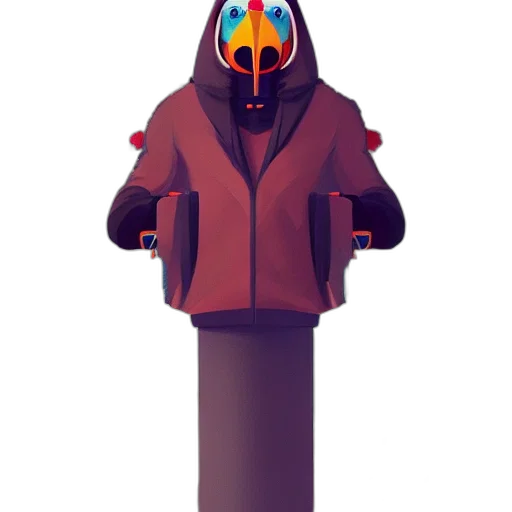 jacket, staff, mask, umbrella transparent PNG cut-out