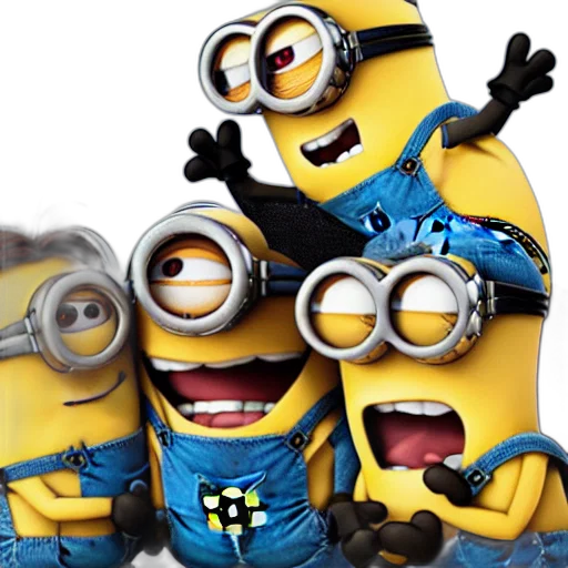 minions, despicable, fighting, batman transparent PNG cut-out