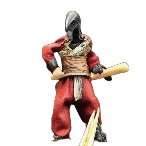 sword, staff, weapon, mask, concept art, 3d render, fantasy art, red transparent PNG cut-out