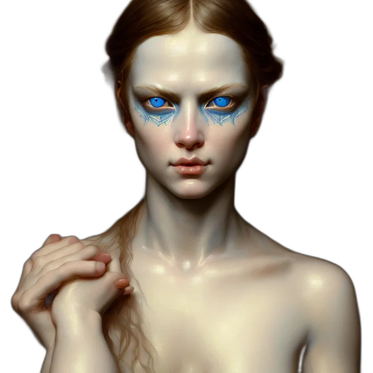 jewelry, face, mask, creature, fantasy art, concept art, photorealistic, 3d render transparent PNG cut-out
