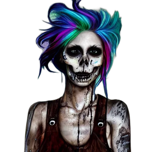 hair, face, mask, creature, watercolor, cyberpunk, fantasy art, comic book art transparent PNG cut-out