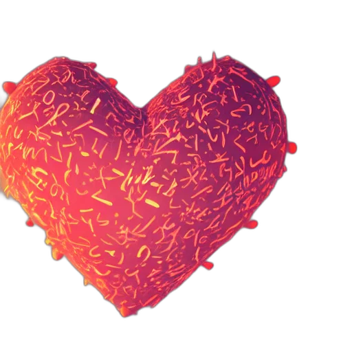 3d render, heart, name, ash, written, cute, high, detail transparent PNG cut-out