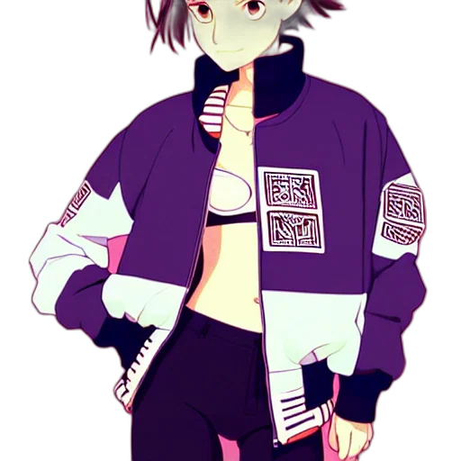 jacket, staff, vaporwave, pixel art transparent PNG cut-out