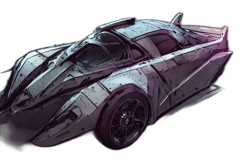 car, weapon, concept art, 3d render transparent PNG cut-out