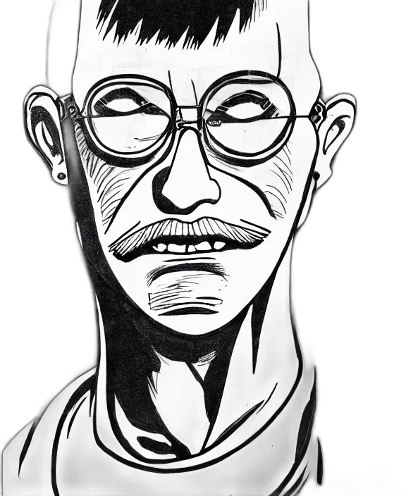 face, comic book art, cartoon, concept art transparent PNG cut-out