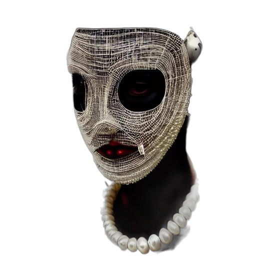 mask, face, jewelry, hat, 3d render, concept art, cyberpunk, photorealistic transparent PNG cut-out