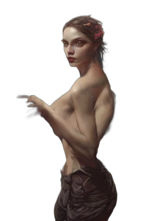 dress, staff, crown, face transparent PNG cut-out