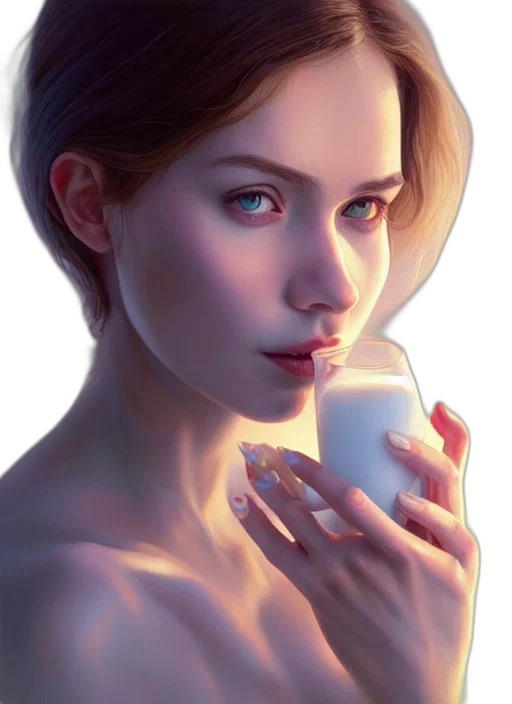 face, bottle, dress, jewelry, photorealistic, oil painting, fantasy art, concept art transparent PNG cut-out