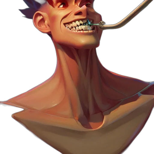 face, staff, mask, creature transparent PNG cut-out