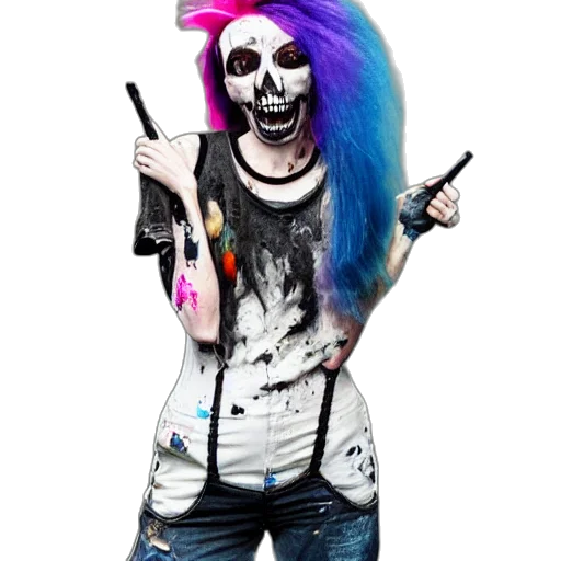 weapon, staff, hair, cartoon, cyberpunk, concept art, photorealistic, neon transparent PNG cut-out