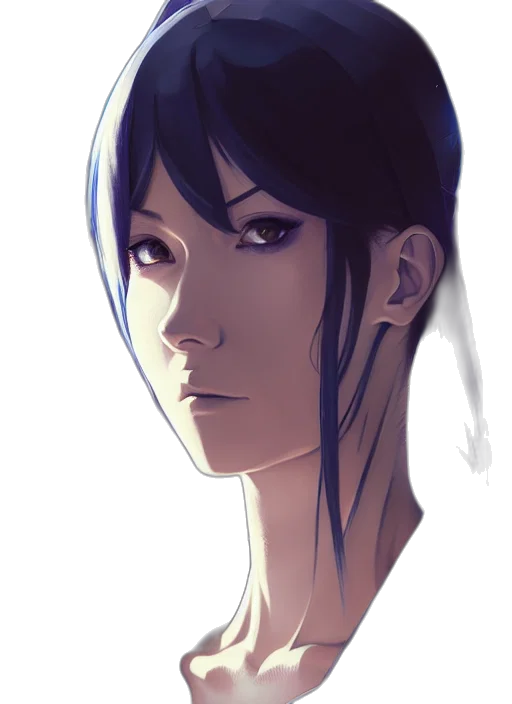 face, robot, mask, concept art, anime, photorealistic, watercolor, blue transparent PNG cut-out