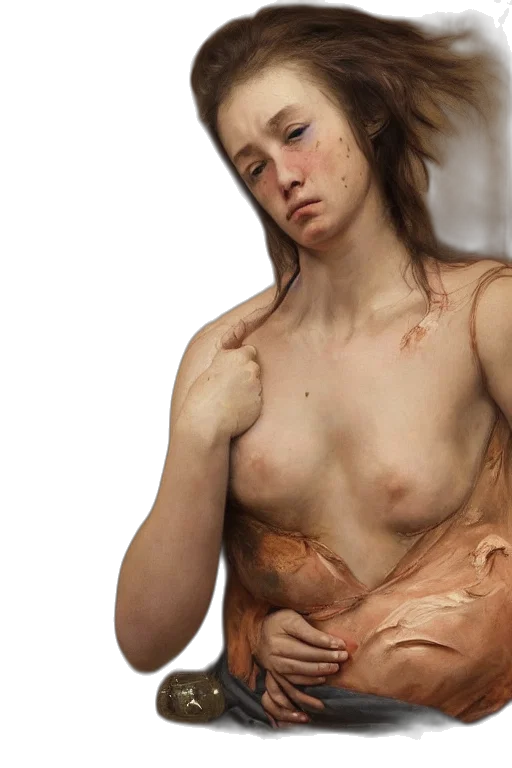 dress, face, creature, hair transparent PNG cut-out