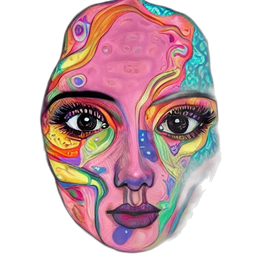 mask, face, watercolor, photorealistic transparent PNG cut-out