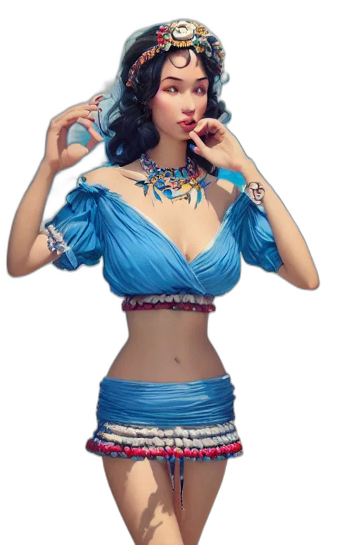 jewelry, dress, staff, fantasy art, concept art, 3d render, photorealistic, blue transparent PNG cut-out