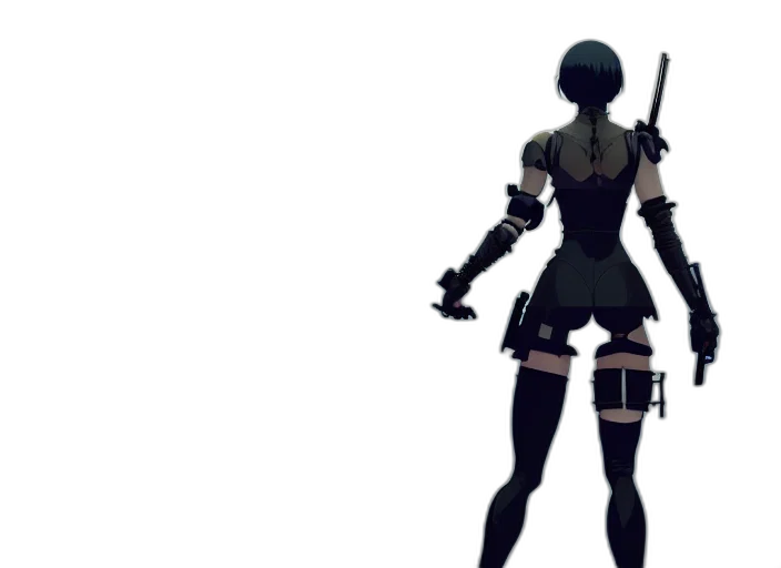 weapon, sword, staff, robot, concept art, 3d render, cyberpunk, anime transparent PNG cut-out
