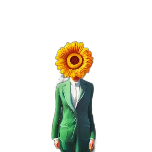 flower, jacket, mask, dress, pixel art, concept art, 3d render, photorealistic transparent PNG cut-out
