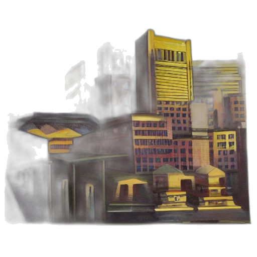 building, robot, concept art, watercolor transparent PNG cut-out