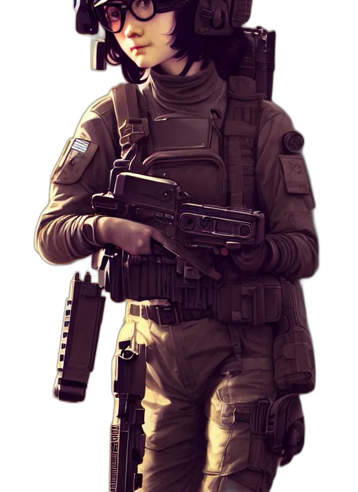 weapon, staff, jacket, face transparent PNG cut-out