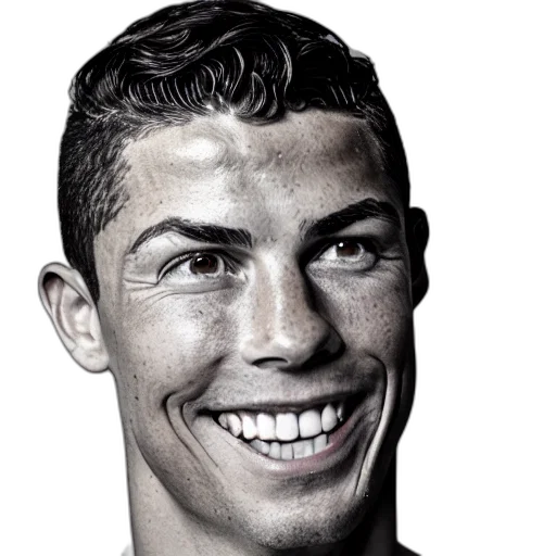 face, animal, creature, hair, photorealistic, cartoon, christiano, ronaldo transparent PNG cut-out