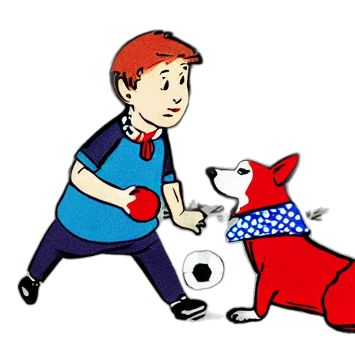 staff, animal, cartoon, concept art, red, illustration, french, boy transparent PNG cut-out