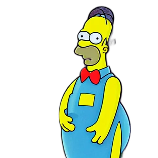 hat, cartoon, concept art, homer, simpson, photorealistic, dmt transparent PNG cut-out