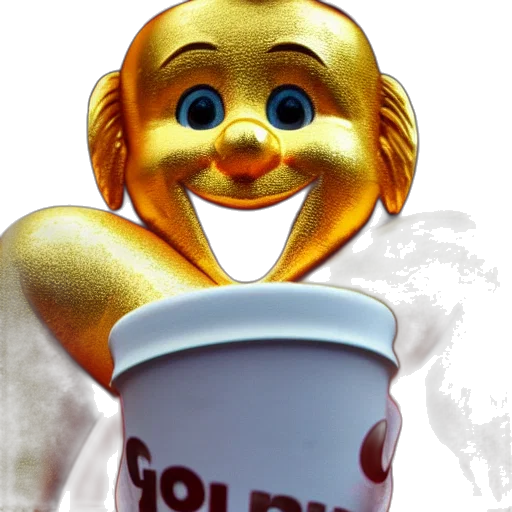food, robot, mask, staff, 3d render, photorealistic, golden, close transparent PNG cut-out