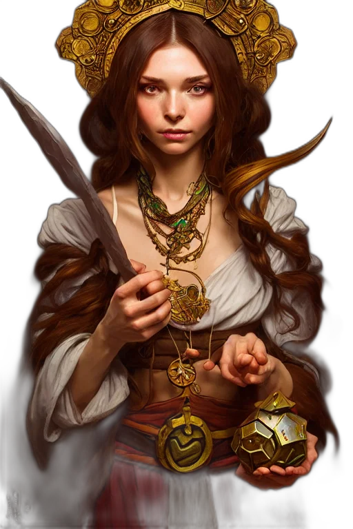 jewelry, sword, staff, face, fantasy art, concept art, photorealistic, comic book art transparent PNG cut-out