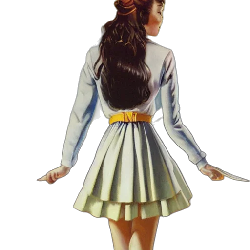 dress, staff, hair, jacket transparent PNG cut-out