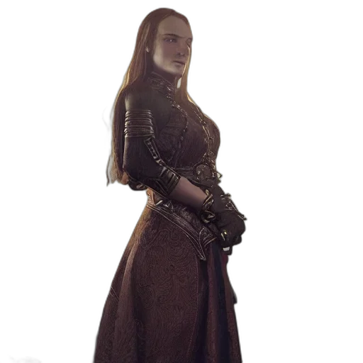 dress, staff, sword, crown transparent PNG cut-out