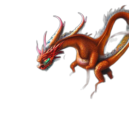 dragon, creature, staff, animal, concept art, fantasy art, 3d render, pixel art transparent PNG cut-out