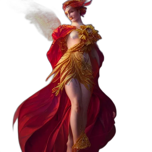 dress, staff, concept art, fantasy art, pixel art, 3d render, fire, red transparent PNG cut-out