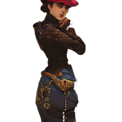 hat, staff, jacket, dress transparent PNG cut-out