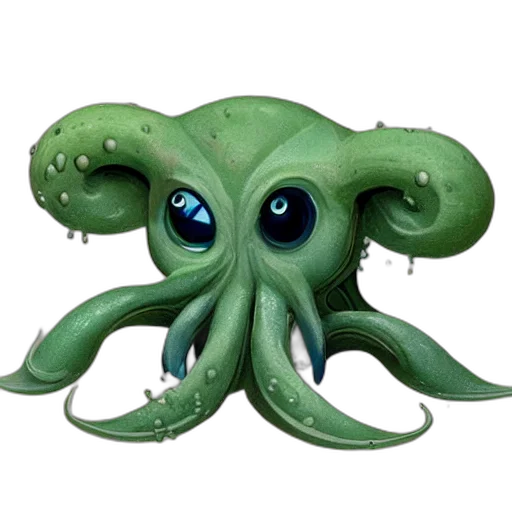 creature, animal, staff, concept art, 3d render, fantasy art, photorealistic, green transparent PNG cut-out