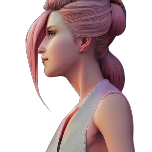 face, dress, hair, staff transparent PNG cut-out