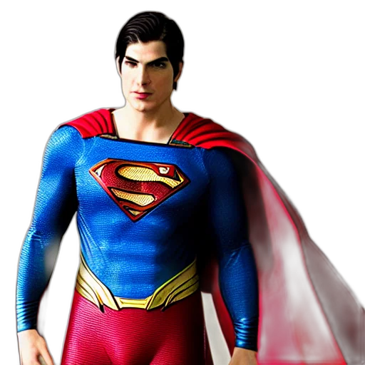 comic book art, concept art, 3d render, photorealistic, brandon, routh, superman transparent PNG cut-out