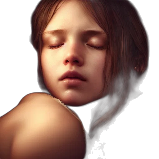 face, mask, creature, photorealistic, oil painting, concept art, fantasy art, fog transparent PNG cut-out
