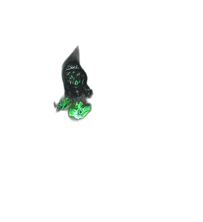 staff, creature, weapon, mask, 3d render, pixel art, concept art, fantasy art transparent PNG cut-out