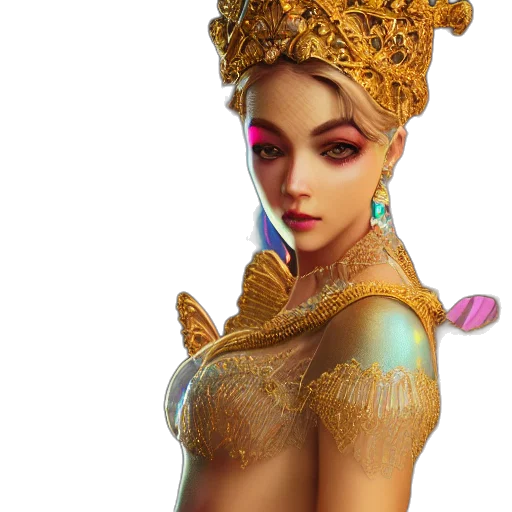 crown, jewelry, dress, fantasy art transparent PNG cut-out