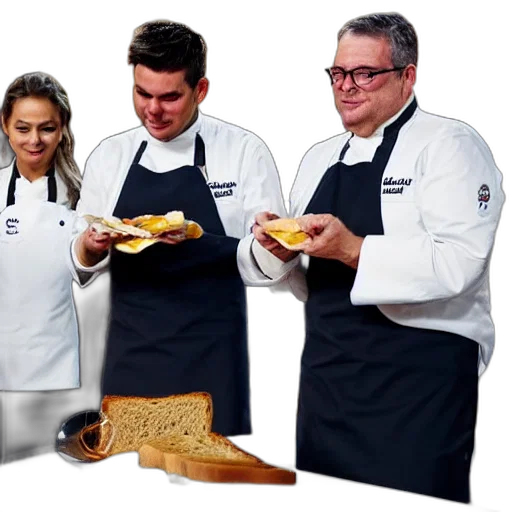 staff, food, masterchef, shot, contestant, presenting, buttered, toast transparent PNG cut-out