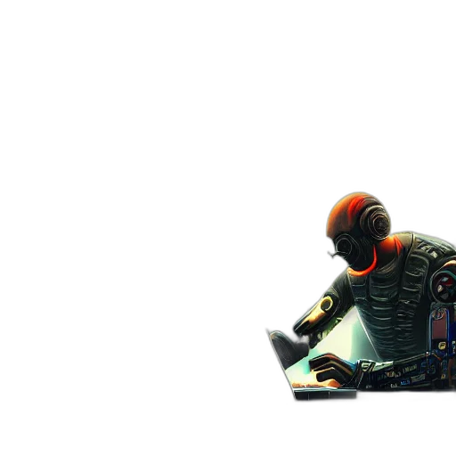 robot, weapon, creature, staff transparent PNG cut-out