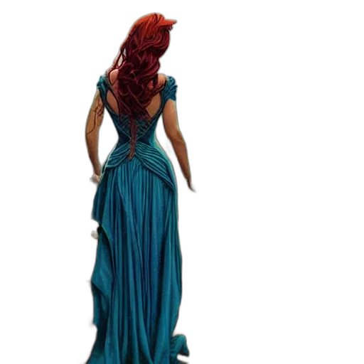 dress, 3d render, concept art, fantasy art, underwater, sorceress, ornate, gown transparent PNG cut-out