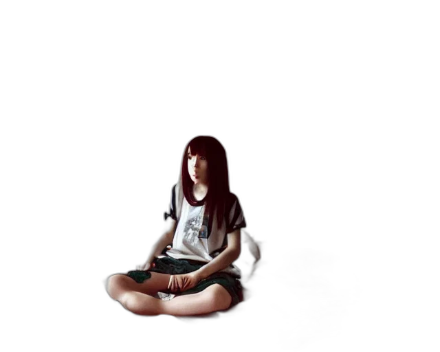 robot, creature, dress, hair transparent PNG cut-out
