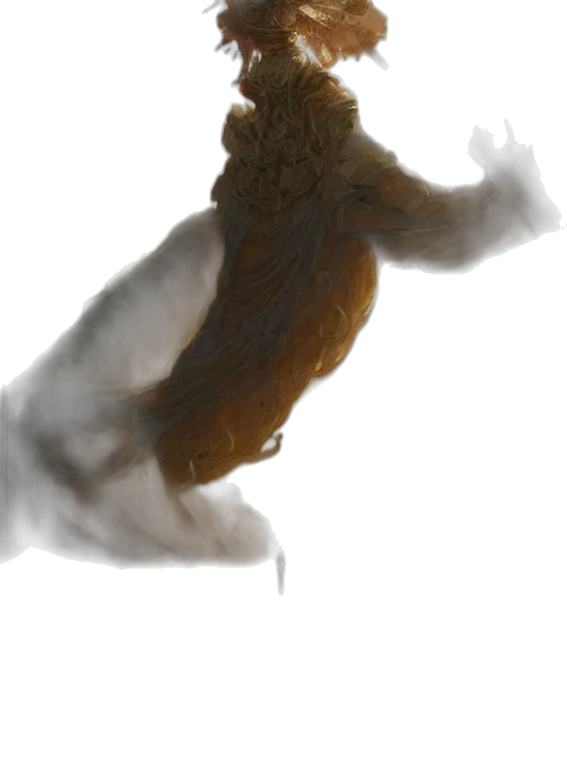 hair, creature, staff, dragon, concept art, fantasy art, 3d render, photorealistic transparent PNG cut-out