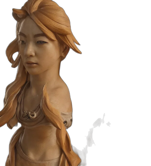 3d render, concept art, fantasy art, photorealistic, sculpture, akase, akari, unreal transparent PNG cut-out